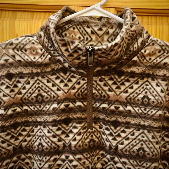 New With Tags Maurices Quarter Zip Jacket in Brown Southwestern Pattern, Large - Picture 6 of 7